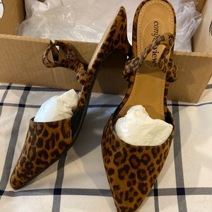 Brand new in box cheetah shoes low heal